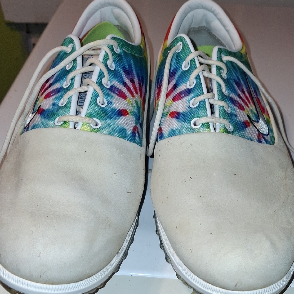 Nike White and Multicolor Tie-Dye Sneakers